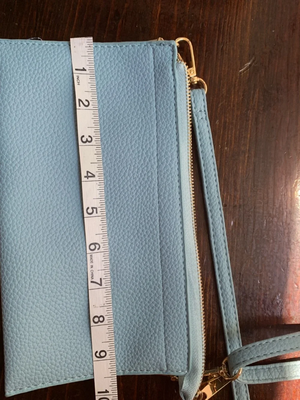 Light Blue Convertible Bag / Pebbled Faux Leather Clutch NWT